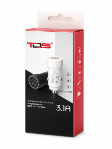 Зарядка в прикуриватель для автомобиля 2*USB TDS TS-CAU36 Белое